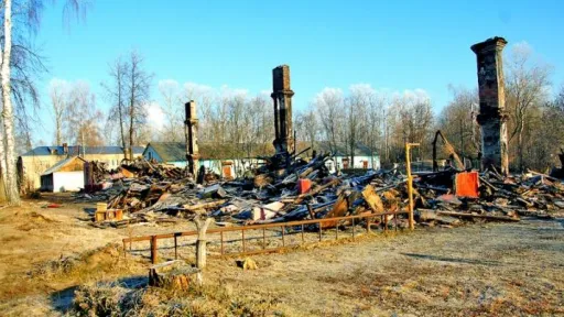 Пожар в поселке Редкино. 23 октября 2014 года.